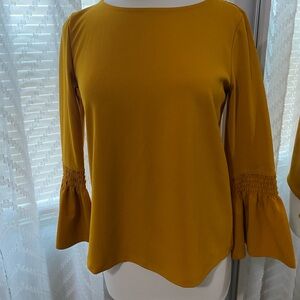 Women's Mustard Bell Sleeve Top
